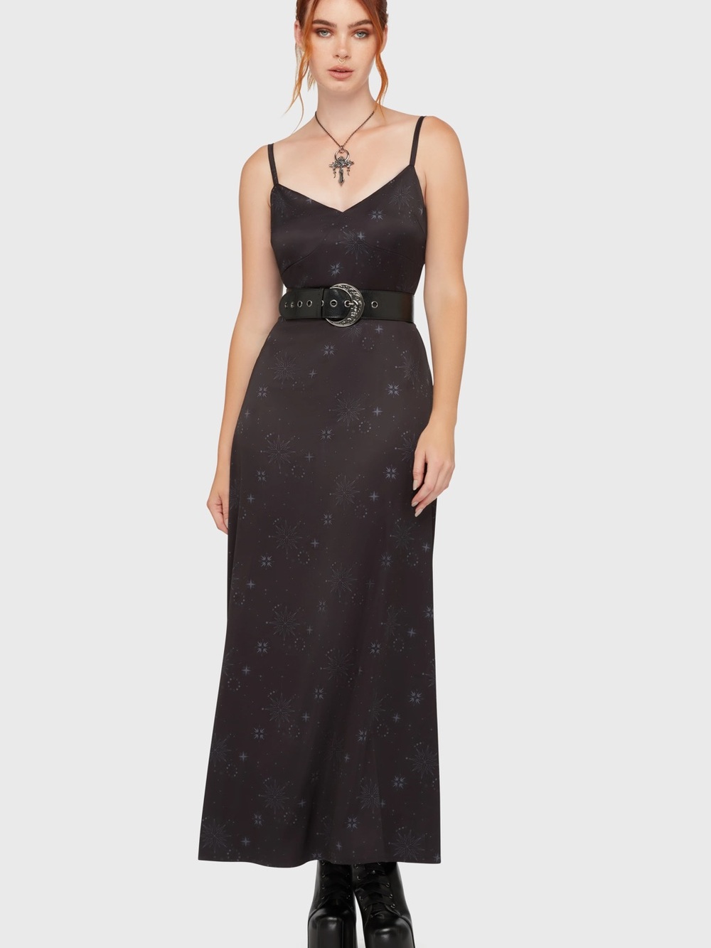 Killstar Starveil Celestial Satin Maxi Dress